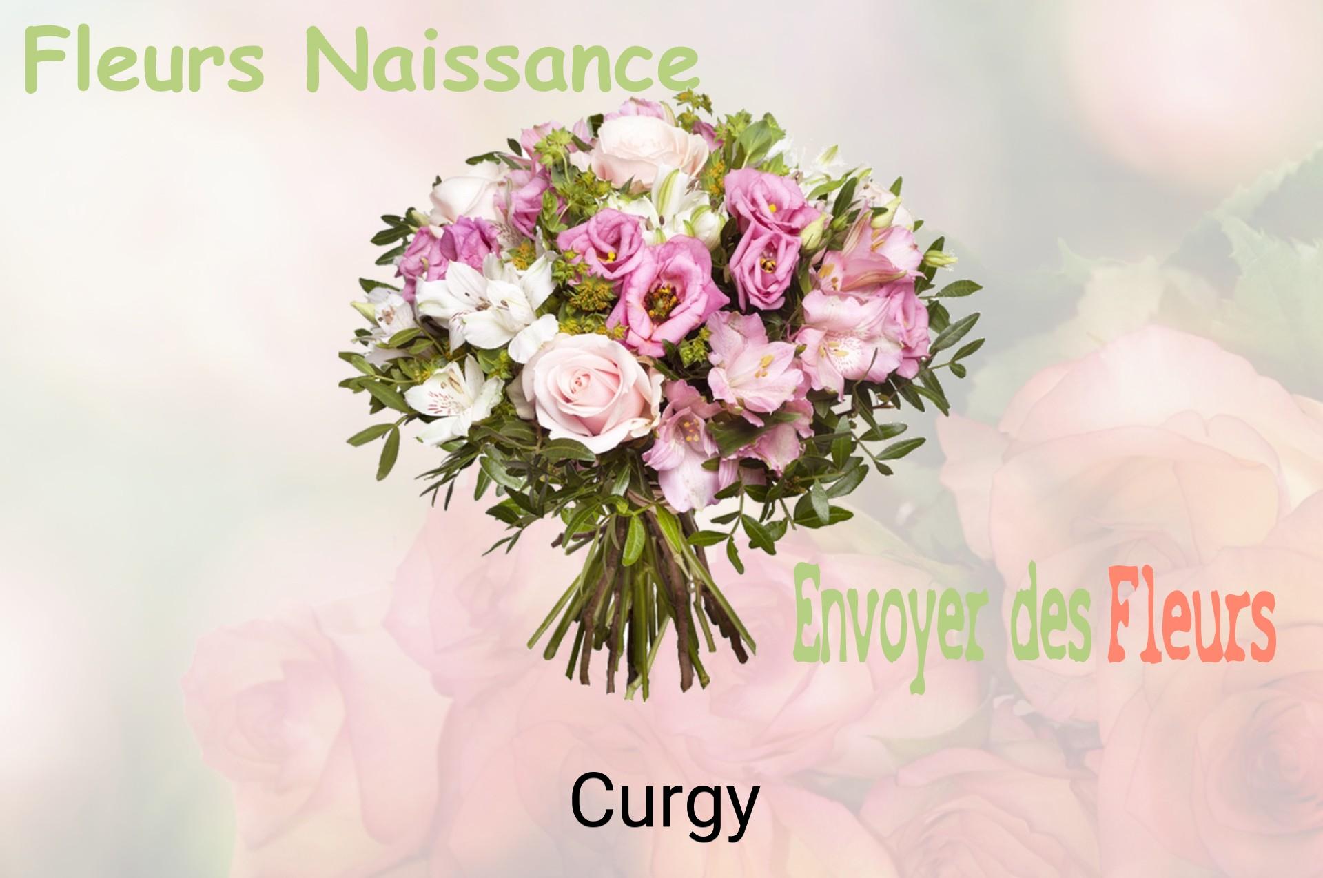 Bouquet de fleurs de naissance livré à Curgy