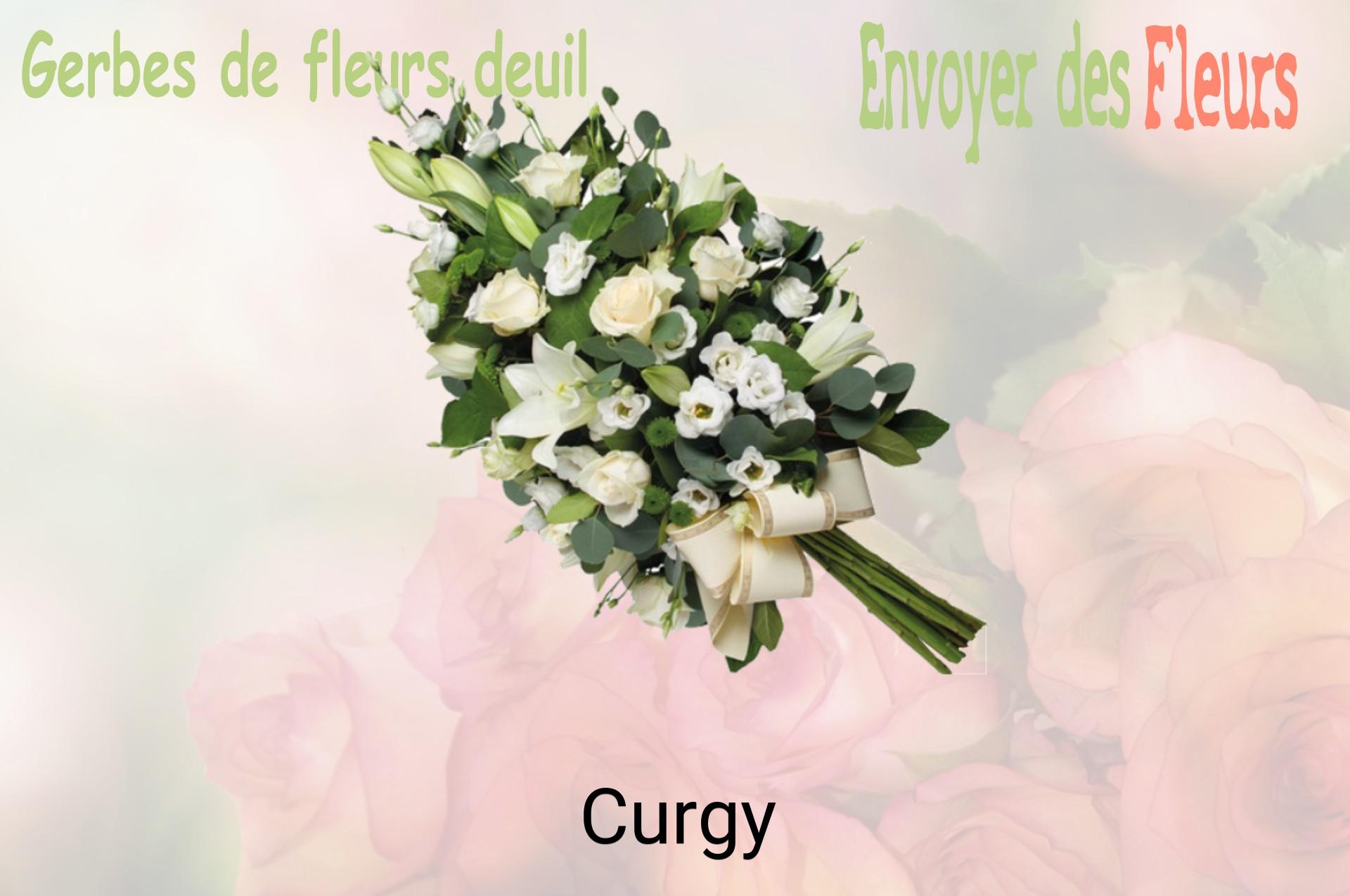Gerbe de fleurs de deuil livrée à Curgy